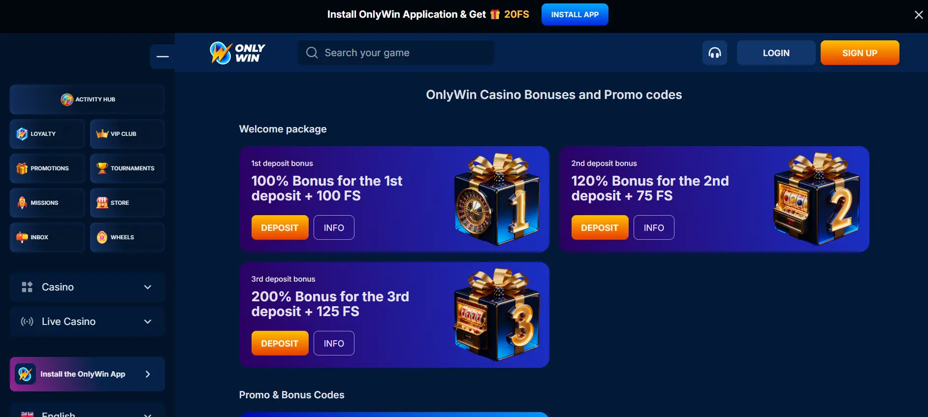 бонуси Onlywin Casino